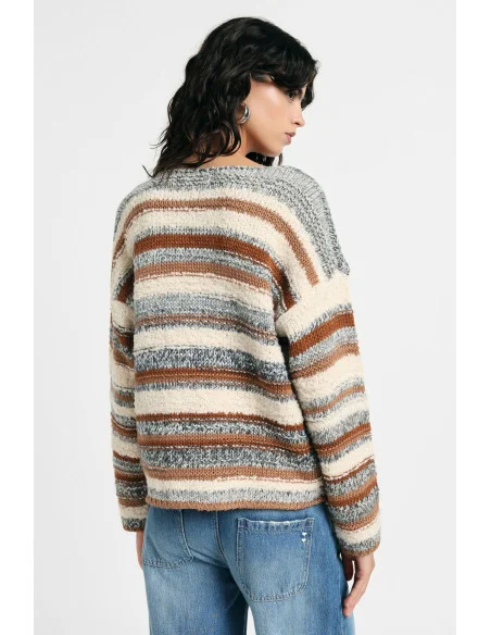 Maglione Pullover A Righe Con Maniche Lunghe Please