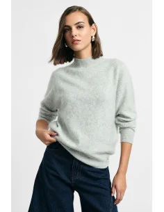 Please, a crew-neck jumper with a ribbed hem