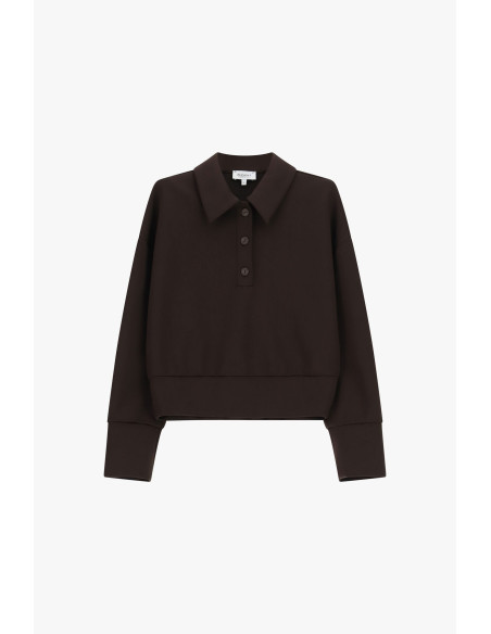 Maglione Cropped Con Collo A Camicia E Bottoni Please
