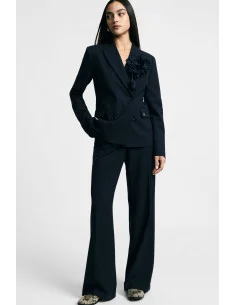 Double-breasted trouser suit with floral detail – Please