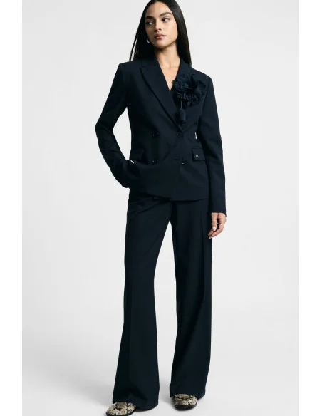Double-breasted trouser suit with floral detail – Please