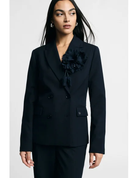 Double-breasted trouser suit with floral detail – Please