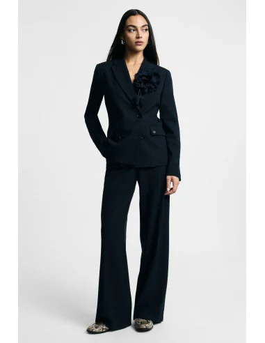 Double-breasted trouser suit with floral detail – Please