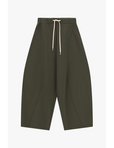 Please Cropped Palazzo Trousers with Drawstring Waist