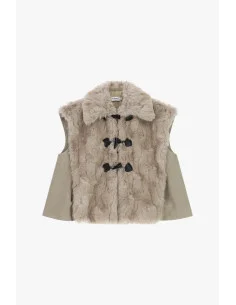 Eco-Fur Waistcoat with Tassel Fastening and Wide Collar – Please 2