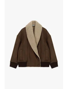 Veste courte en fausse fourrure avec grand col « Please » 2