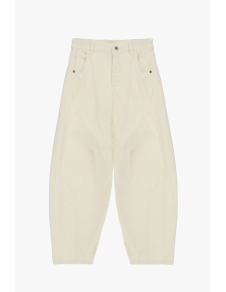 Balloon Fit Jeans with Regular Waist and Front Pleats Please