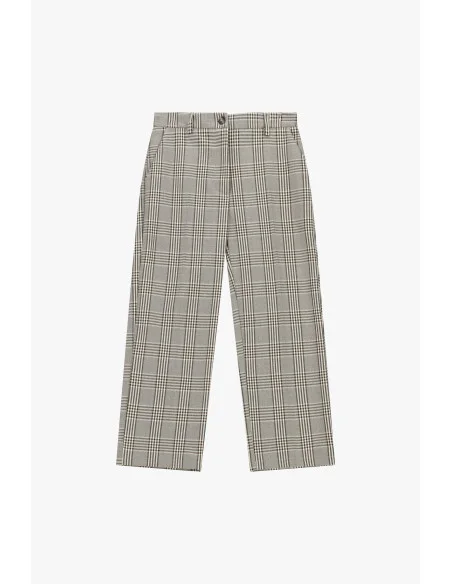 Pantalon de tailleur à carreaux à jambe droite Please