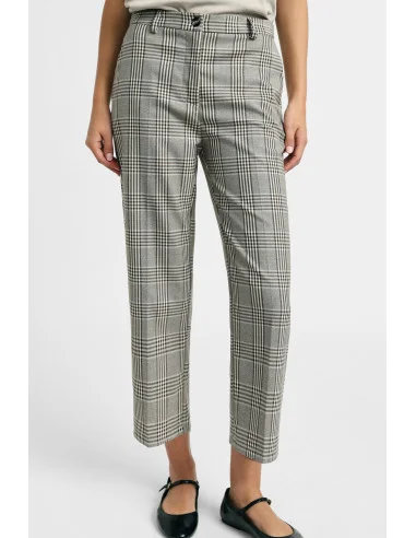 Pantalon de tailleur à carreaux à jambe droite Please