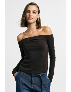 Pull à épaules dénudées et manches longues Please - Vestiti Firmati...