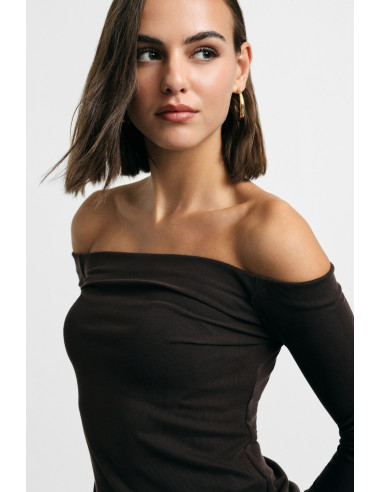 Off-the-shoulder jumper with long sleeves – Please - Vestiti Firmat...