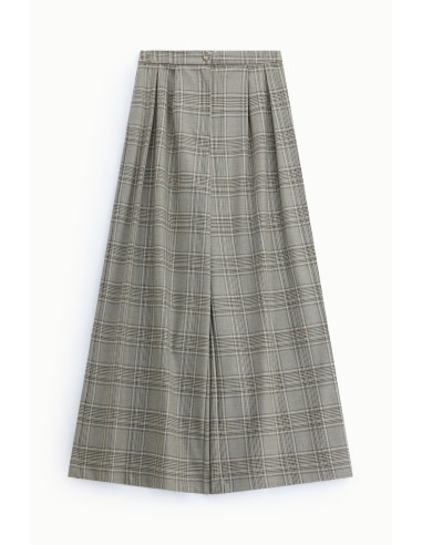 Checked Palazzo Trousers with Front Pleats – Please - Vestiti Firma...