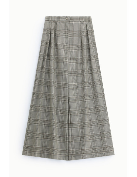 Checked Palazzo Trousers with Front Pleats – Please - Vestiti Firma...