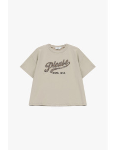 Loose-fit Crew-neck T-shirt with ‘Please’ print on the front - Vest... 2