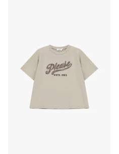 T-shirt à col rond, coupe ample, imprimé frontal Please 2