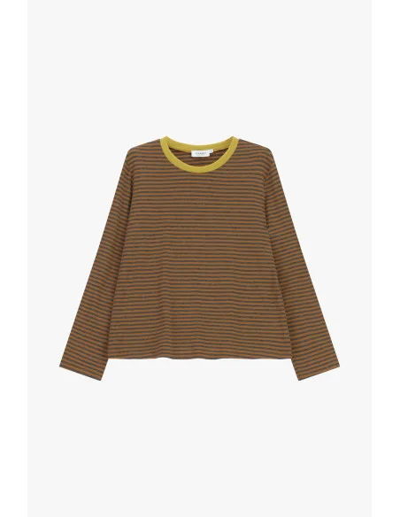 Please Long-Sleeved Crew-Neck Striped Top