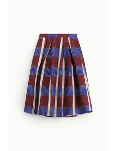 Jupe plissée à motifs géométriques, coupe mi-longue, Dixie