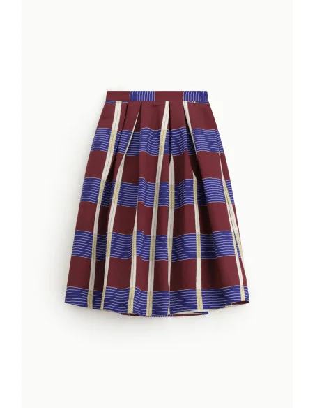 Gonna A Pieghe Fantasia Geometrica A Met\Xc3\Xa0 Gamba Dixie