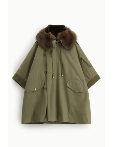 Dixie Oversized Coat with Tassels and Fur Collar