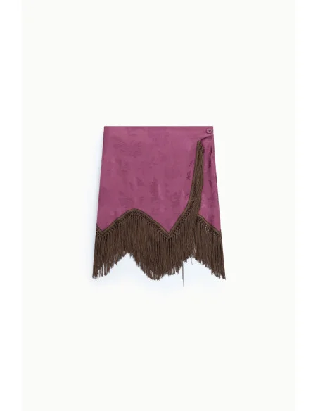 Jupe courte imprimée avec franges décoratives Dixie