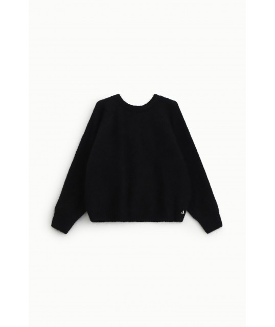 Pull à col rond, coupe ample et douce, avec détail logo Dixie