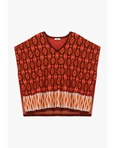 Sleeveless Jacquard Sweater with Geometric Pattern Dixie