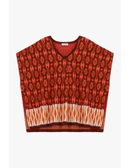 Top jacquard sans manches à motif géométrique Dixie