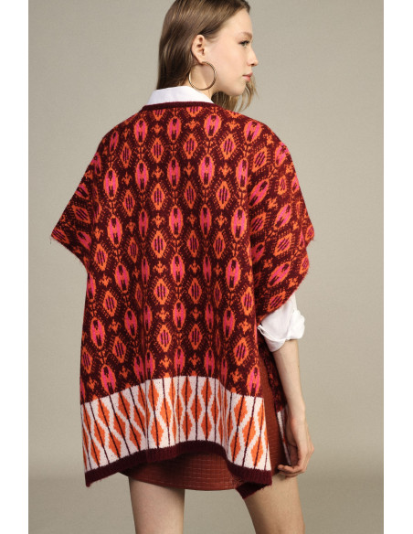 Sleeveless Jacquard Sweater with Geometric Pattern Dixie