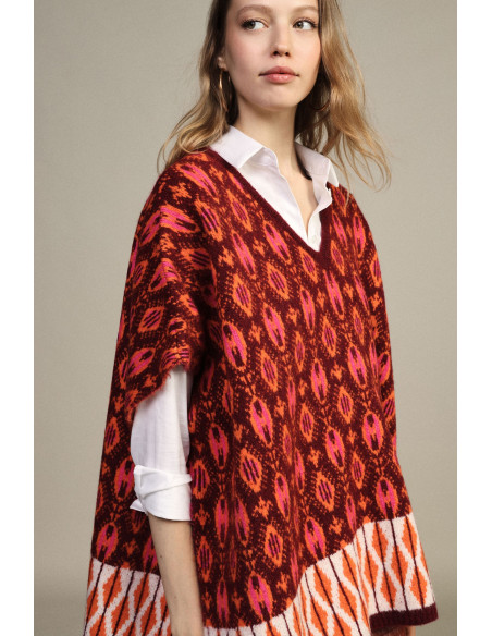 Sleeveless Jacquard Sweater with Geometric Pattern Dixie