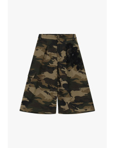 Dixie Camouflage-Print Wide-Leg Shorts with Floral Motif - Vestiti ... 2