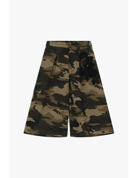 Shorts A Gamba Larga Fantasia Mimetica Con Motivo Floreale Dixie