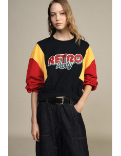Dixie-Coloured Block-Print Crew-Neck Crop Top - Vestiti Firmati Lif...