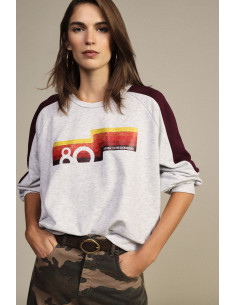 Sweat à col rond avec manches contrastées et imprimé « Dixie » sur ...