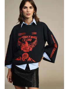 Sweat ample avec imprimé frontal et manches larges Dixie