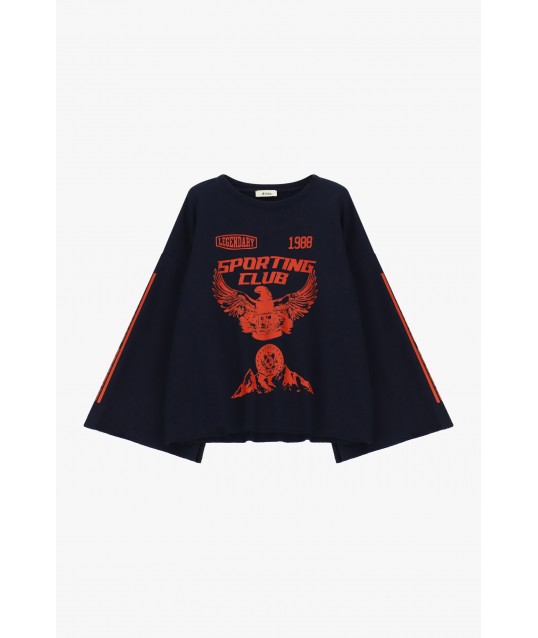 Sweat ample avec imprimé sur le devant et manches larges Dixie