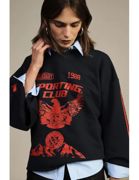 Sweat ample avec imprimé frontal et manches larges Dixie