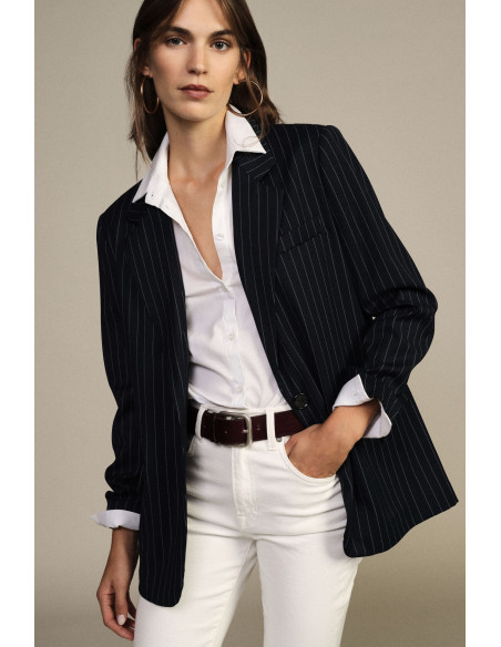 Pinstriped Blazer With Bandana and Dixie Fringes - Vestiti Firmati ...