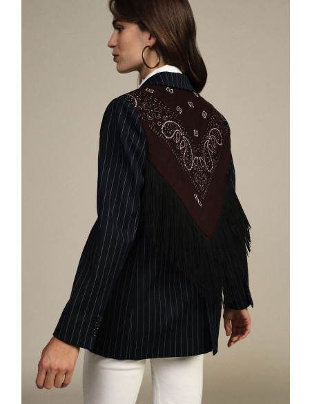 Pinstriped Blazer With Bandana and Dixie Fringes - Vestiti Firmati ...