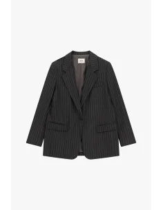 Pinstriped Blazer with Bandana Handkerchief and Fringes Dixie 2