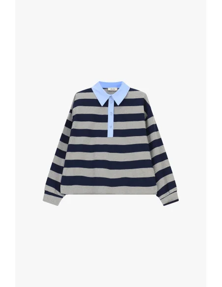 Maglia A Righe Collo A Contrasto E Maniche Lunghe Dixie