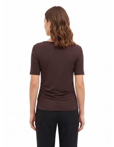 One-Sided Ruffled Top in ‘Rinascimento’ Viscose