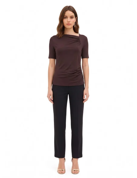 One-Sided Ruffled Top in ‘Rinascimento’ Viscose