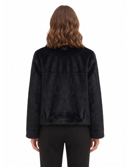Veste courte en fourrure synthétique douce avec grandes poches « Rinascimento »