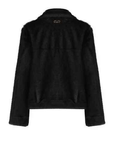 Veste courte en fourrure synthétique douce avec grandes poches « Rinascimento »