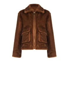 Veste courte en fourrure synthétique douce avec grandes poches « Rinascimento » 2