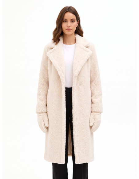 Cappotto Lungo In Pelliccia Sintetica Con Guanti Coordinati Rinascimento