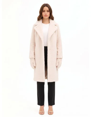 Manteau long en fausse fourrure avec gants assortis « Rinascimento »