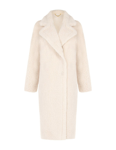 Long Faux Fur Coat with Matching Gloves by Rinascimento