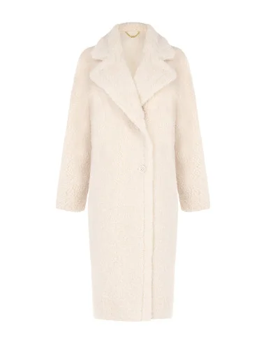 Long Faux Fur Coat with Matching Gloves by Rinascimento