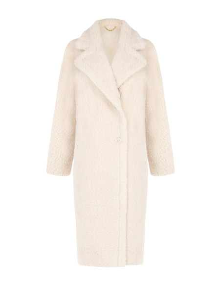 Long Faux Fur Coat with Matching Gloves by Rinascimento